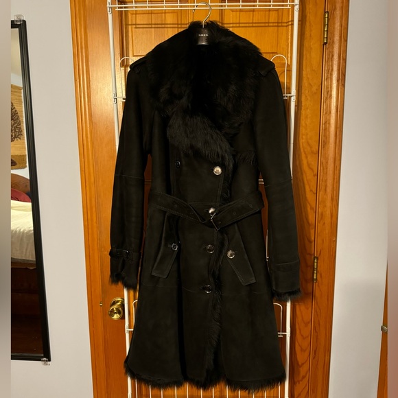Burberry Hadston Shearling Trench Coat - Picture 4 of 13